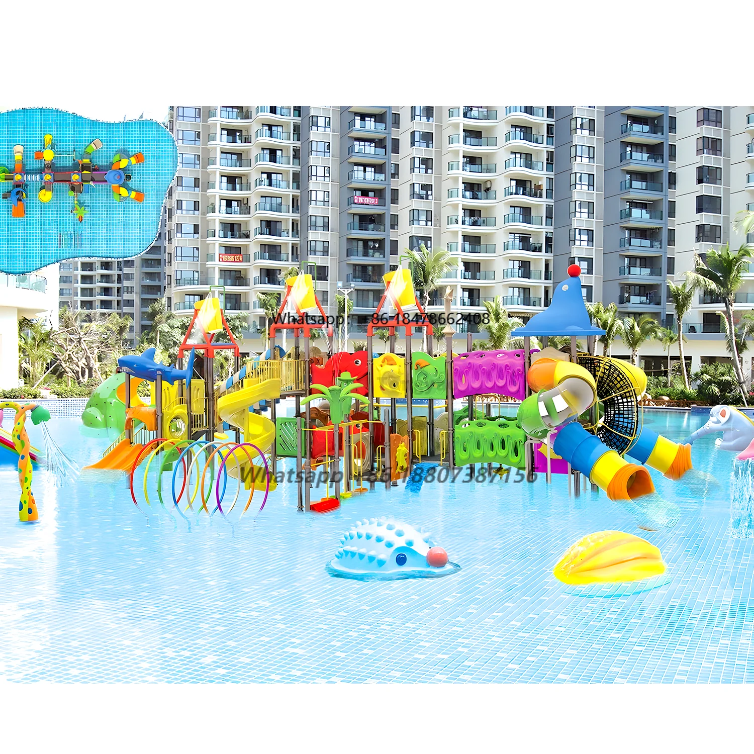 Water Park Equipment for Kids with Commercial Water Slides and Aqua Park Games