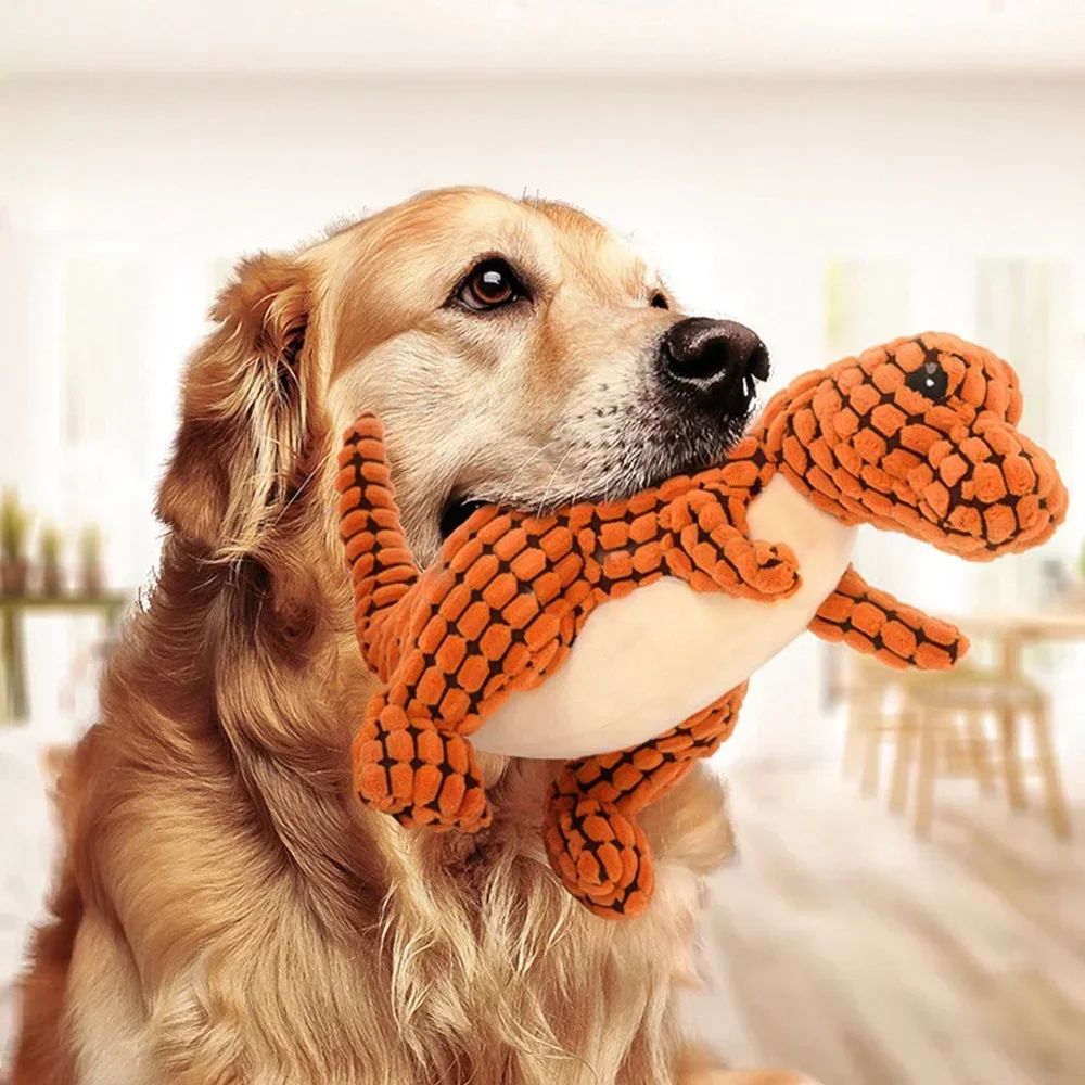 1PC Random Pet Dog Squeaky Plush Dinosaur Toys Interactive Dog Chew Toys Plush Stuffing Pet Supplies Small Dog Chew Molar Toys