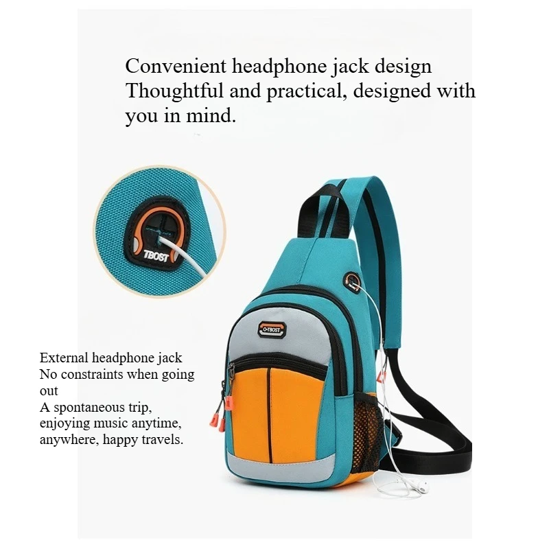 국경을 넘는 새로운 트렌디 대용량 크로스백, 싱글 숄더 슬링 백팩 다기능 옥스포드 원단 체스트 백