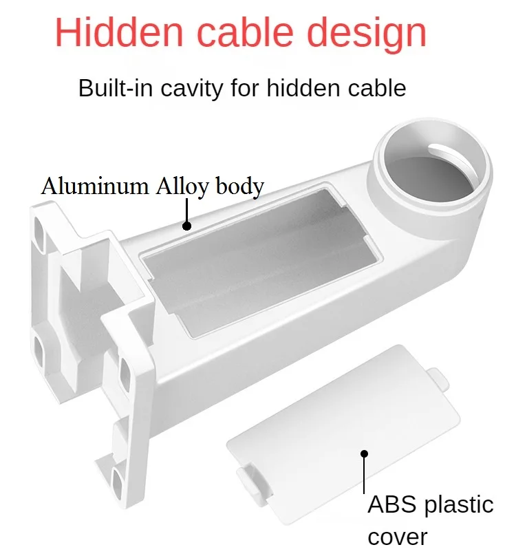 Aluminum Alloy Hemispherical Universal Bracket Rod Wall Mount for CCTV Dome Turret Camera Built-in cavity for hidden cables