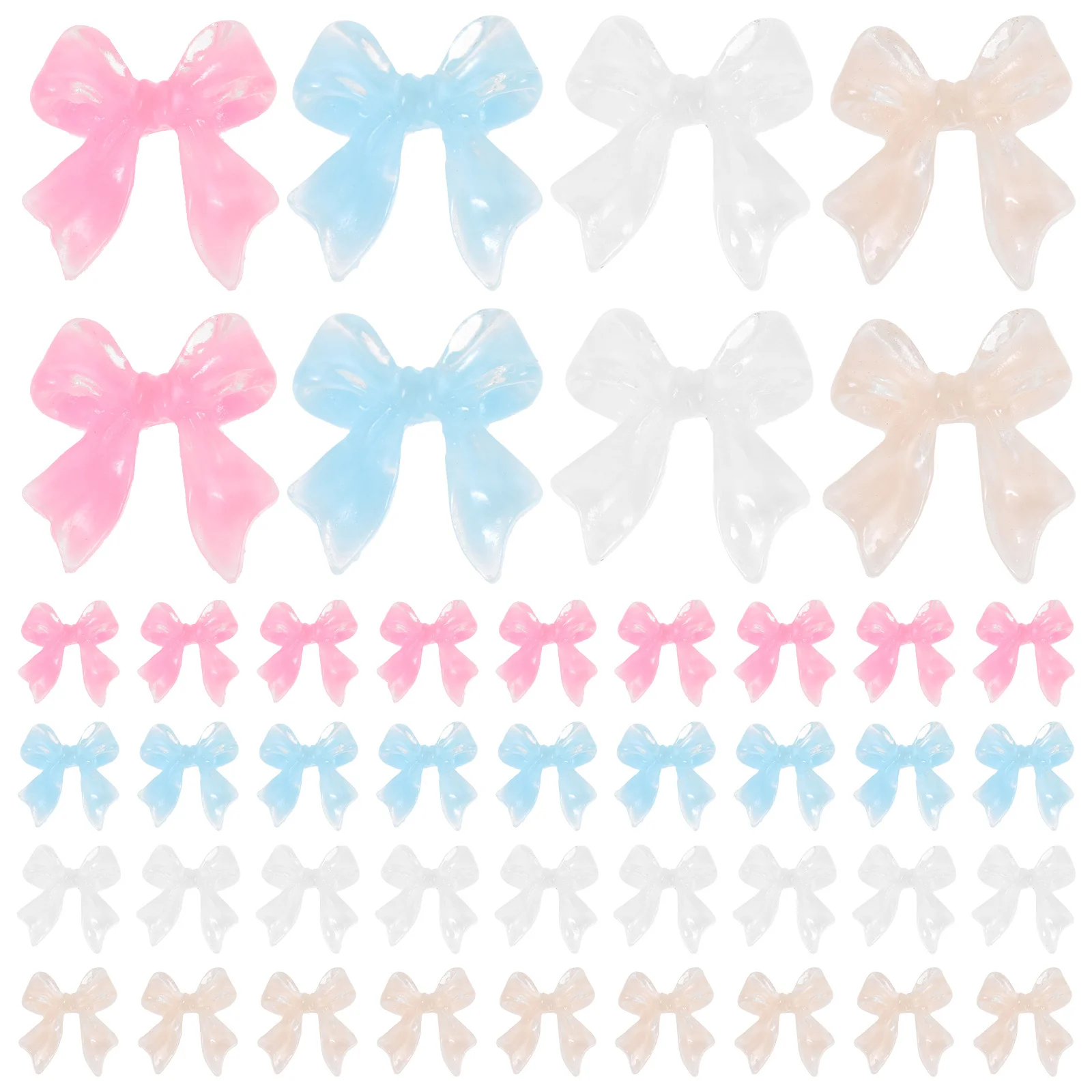 

200pcs Bow Charms Christmas Cute Decorations For Art Small Charms Women Manicure Supplies Gems Diy Nail Art Supplies Bow Shape