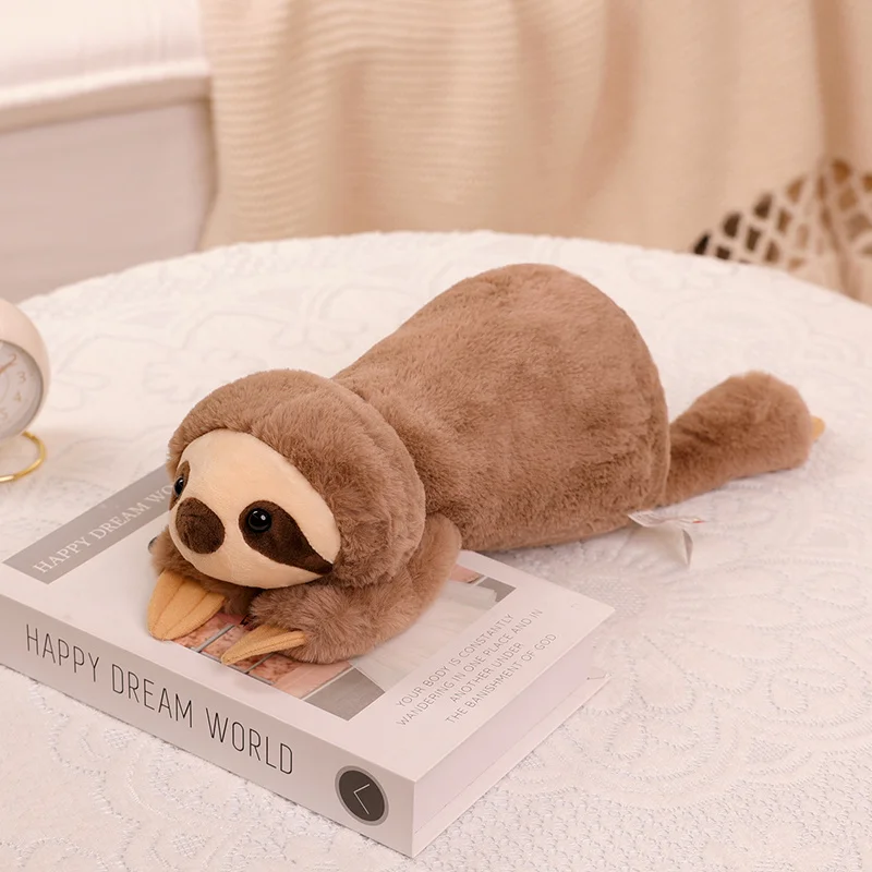 Lindo mapache cocodrilo perezoso zorro animales juguetes de peluche suaves almohada para dormir cojín relleno de dibujos animados