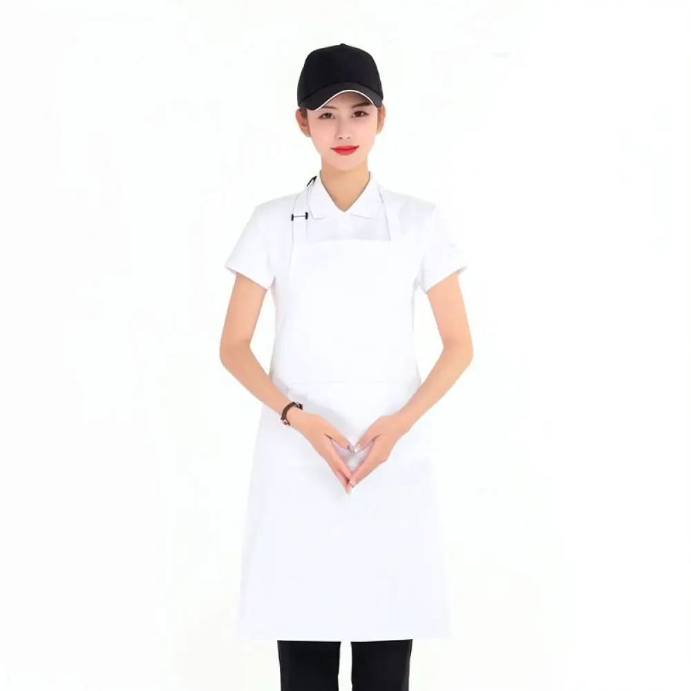 Adjustable Bib Apron For Kitchen Chef Restaurant Uniform Waterproof Work Wear Cooking Service Waiter Clothing Cover