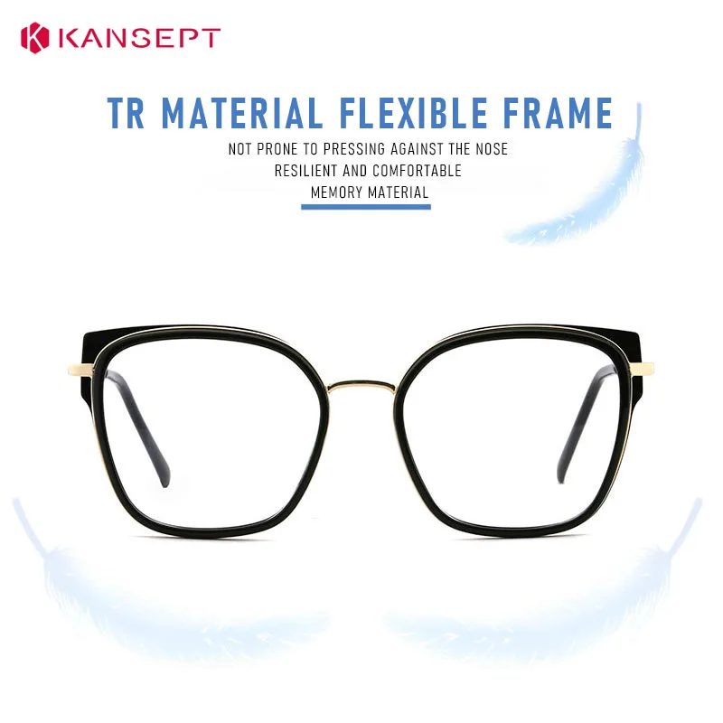 Kansept óculos de prescrição para mulheres armação de óculos de computador lentes ópticas de olho masculino mulher óculos grau