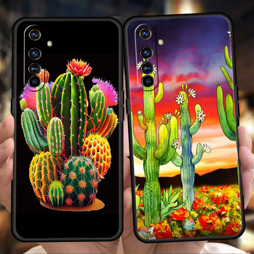 Plant Cactus Phone Case for Oppo A17 A12 A57 A74 A16 Find X5 X6 A52 A53 A54 A15 Reno 6 Z 7 Pro A9 2020 5G Silicone Shell Capas