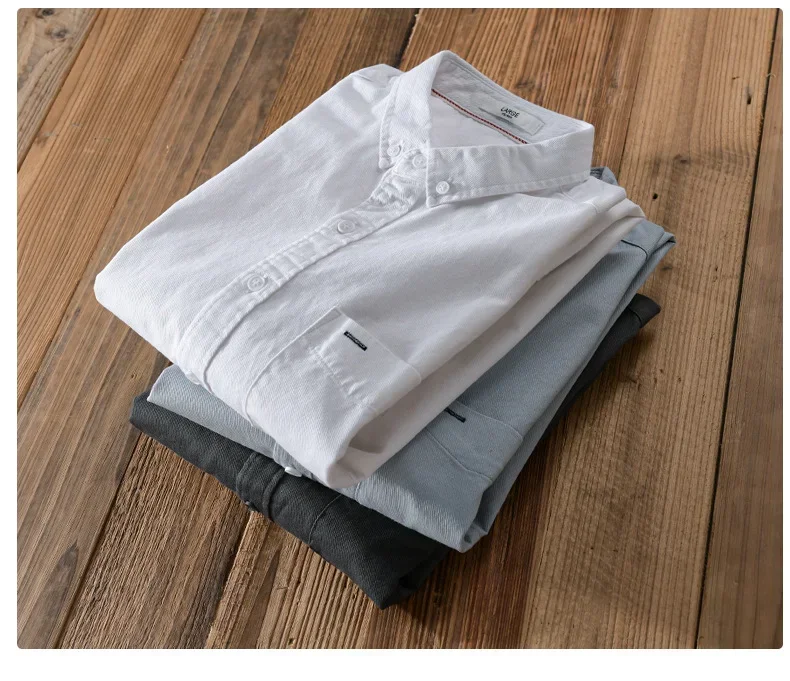 

Весенне-летние мужские рубашки, повседневные повседневные мужские рубашки с длинным рукавом и карманами с лацканами, тонкие мужские рубашки из чистого хлопка, простая японская одежда