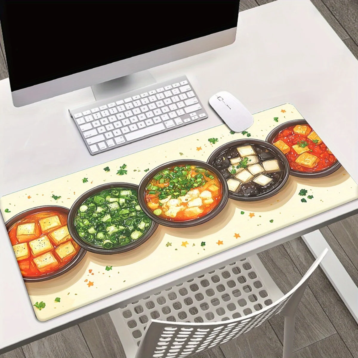 Podkładka pod mysz XXL z żywym wzorem owoców i warzyw - Wytrzymała gumowa mata na biurko pod klawiaturę i do gier na PC, idealny prezent dla...