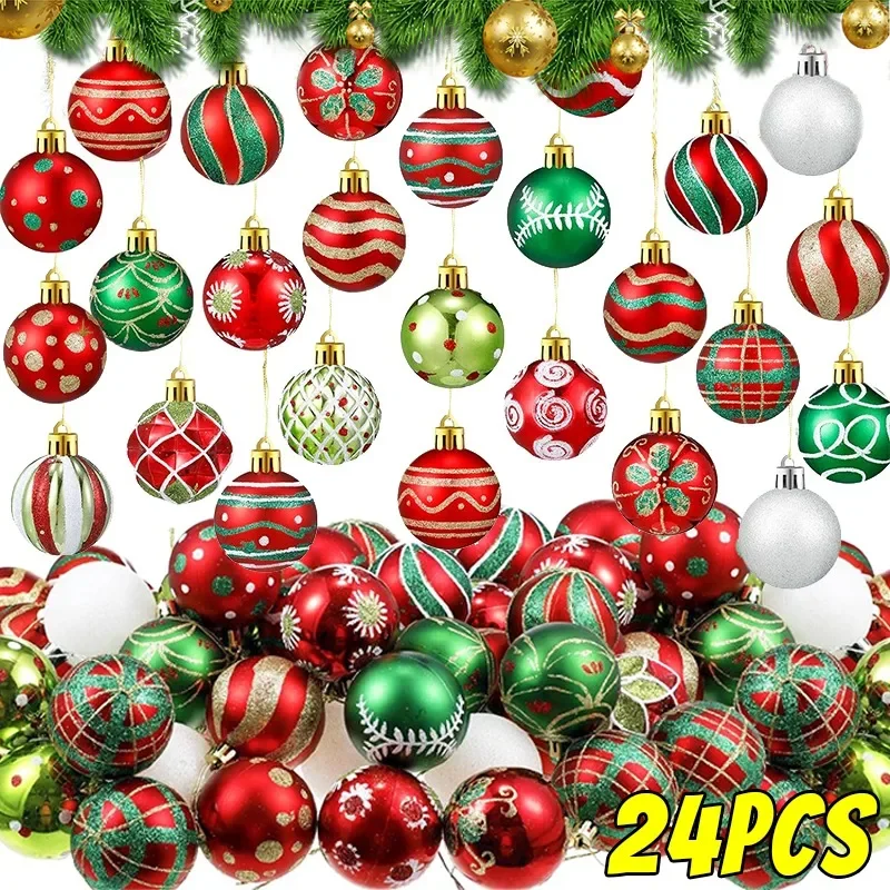2025 Weihnachtskugeln, Ornamente, DIY, bemalte Kugel, Weihnachtsbaum, hängende Anhänger, Navidad, Neujahr, Party-Dekoration, Festival-Zubehör