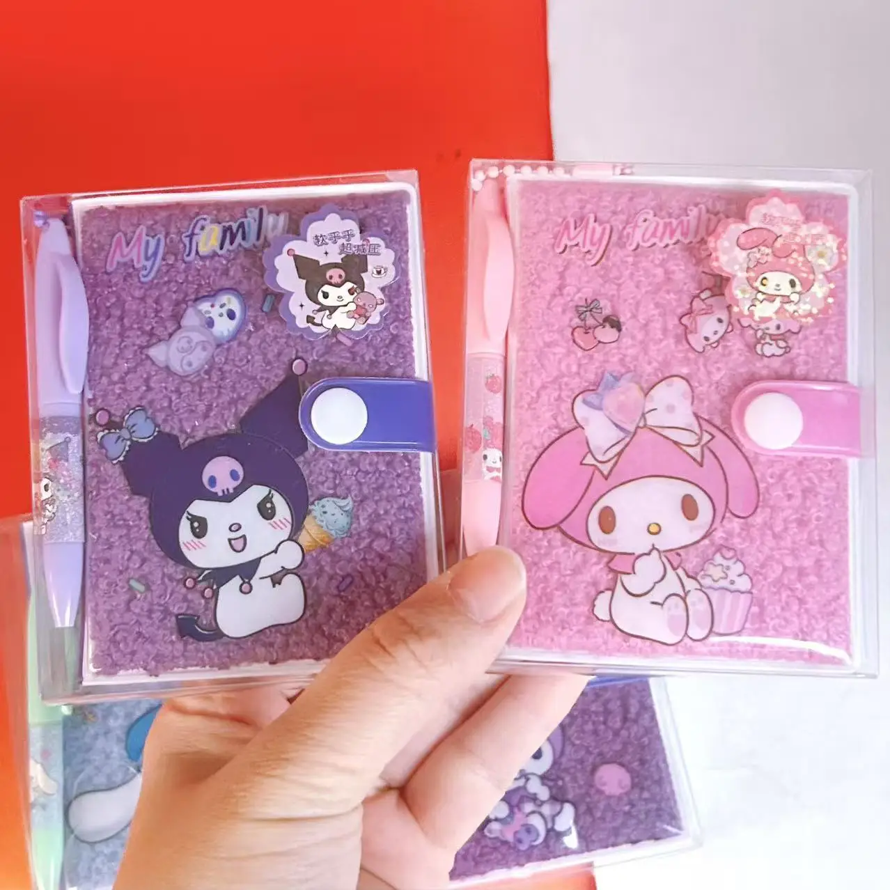 1 pz Kuromi Notebook Cancelleria Libretto Premio Ragazza Ragazzo con penna a sfera Set da ufficio Regalo di compleanno per bambini all'ingrosso