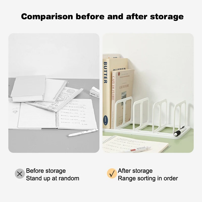 Multi-function Bookend Stand, Removable Desk Organizer for Book & Magazine Storage, Home Office Shelf.