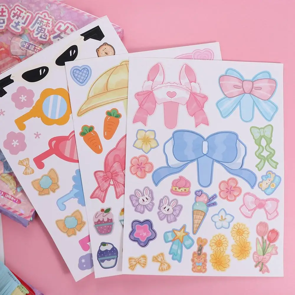 Attività Kawaii acconciature di carta fai da te giocattolo Montessori Cartoon Girls Hair Stylist Toy Fun 3D Idol Styling Designer Toy bambini