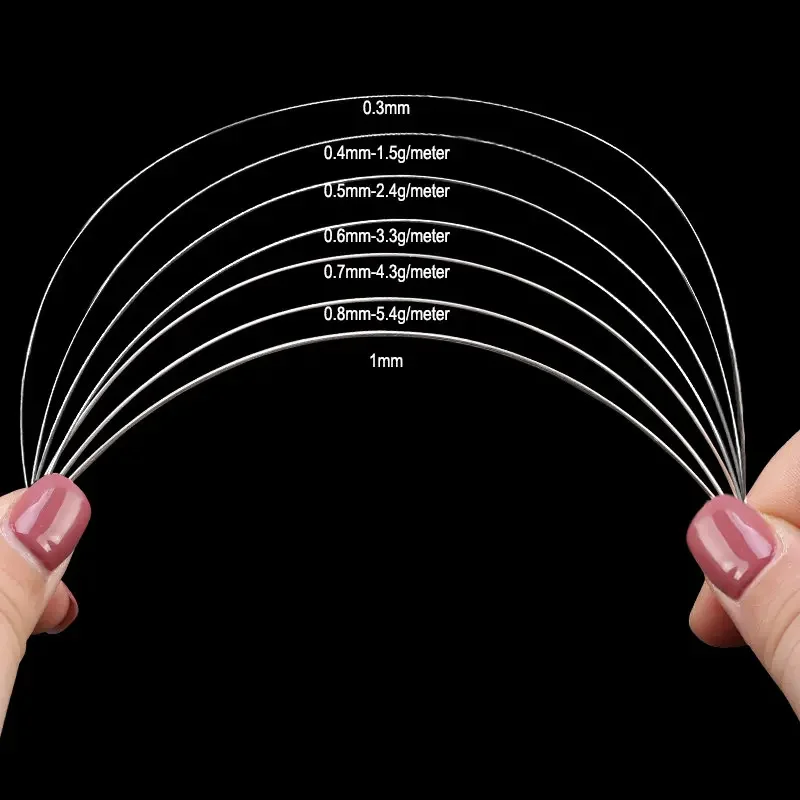 2 Meters 0.3-1.0mm 925 Sterling Silver Wires Half Hard Round Craft Wires Beading Wire for DIY Bracelet Necklace Jewelry Making