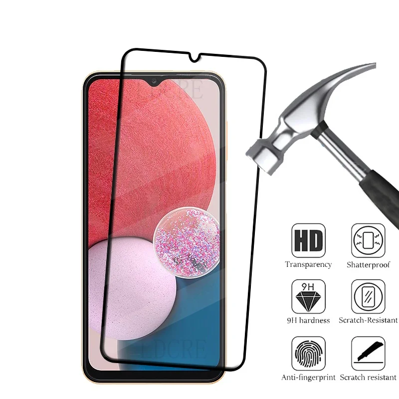 4Pcs For Samsung A13 Glass Samsung Galaxy A13 Tempered Glass 9H Protective Full Cover Glue For Screen Protector Samsung A13 A 13