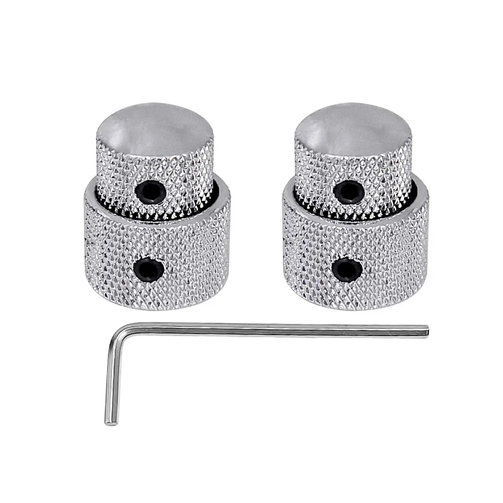2 Sets Dual Concentric Stacked Control Knobs for Electric Bass Guitars Strings Guitar Knob Accessories Black/Gold/Silver Colors view 4