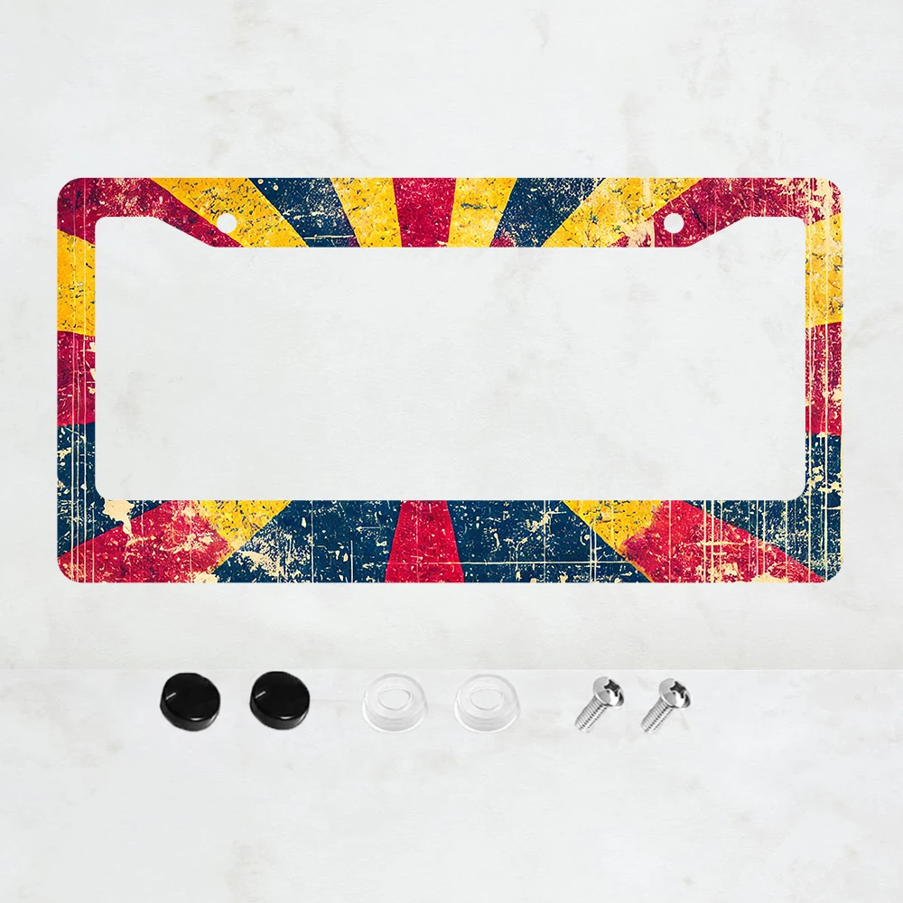 

1 шт. Ретро-рамка для номерного знака с флагом штата Аризона, алюминиевая рамка для номерного знака - 6 x 12 дюймов, стандартный размер США, декоративная рамка для автомобиля