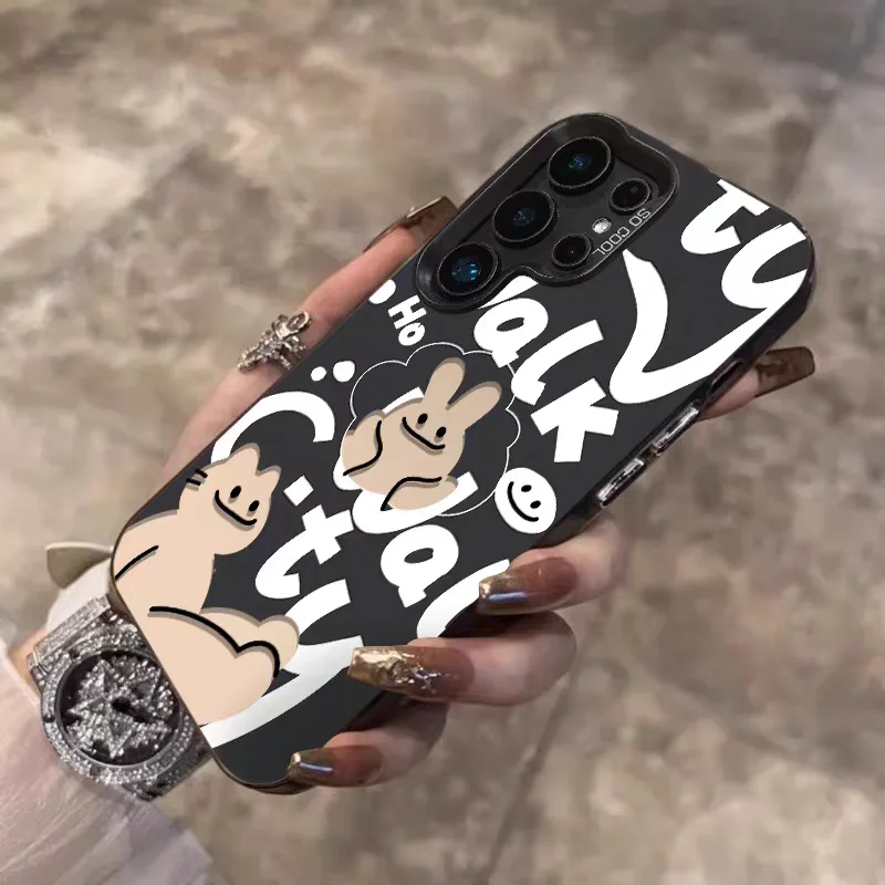 Custodia per Samsung Galaxy S25 Ultra S24 FE S23 Plus S22 S21 A05 A14 A15 A24 A23 Scudo fotocamera antiurto per uomo donna Cute Art