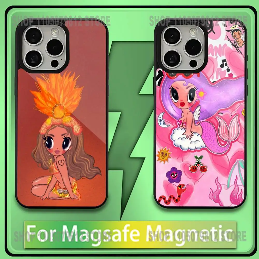 

K-Karol G Tropicoqueta Phone Case For iPhone 16,15,14,13,12,11,Plus,Pro,Max,Mini Soft Magesafe Magnetic Wireless Charge
