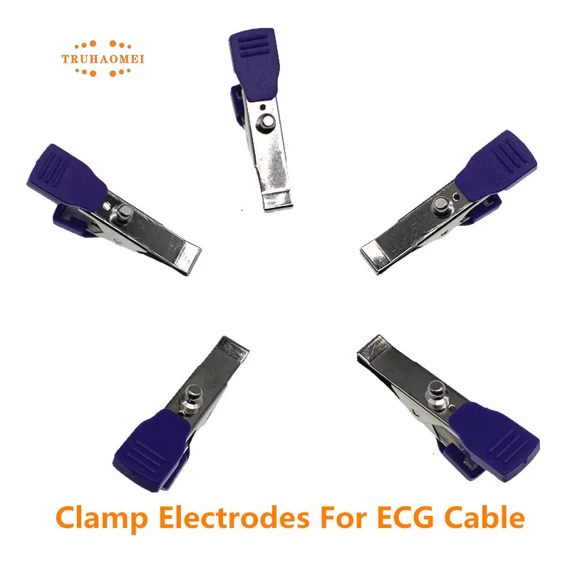 5 PCS Multi-Function Veterinary EKG Adapter Alligator Clip Clamp ECG Electrodes For ECG Cables Snap 4.0 Din 3.0 Banana 4.0