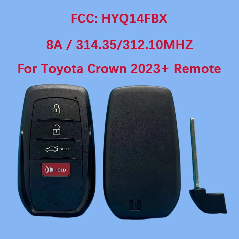 

CN007324 Послепродажный 4-кнопочный смарт-брелок 314,35/312,10 МГц FCC 8990H-30190 8A чип для Toyota Crown 2023+