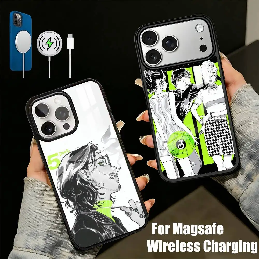 

Wasnt a Guy at All Green Yuri Manga Phone Case For iPhone17,16,15,14,13 Plus,Pro Max Magnetic For Magsafe Wireless Charging