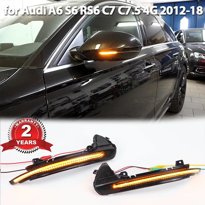 

Smoked LED Dynamic Turn Signal Light Side Mirror Flashing Light for Audi A6 C7 C7.5 RS6 S6 4G 2012-2018
