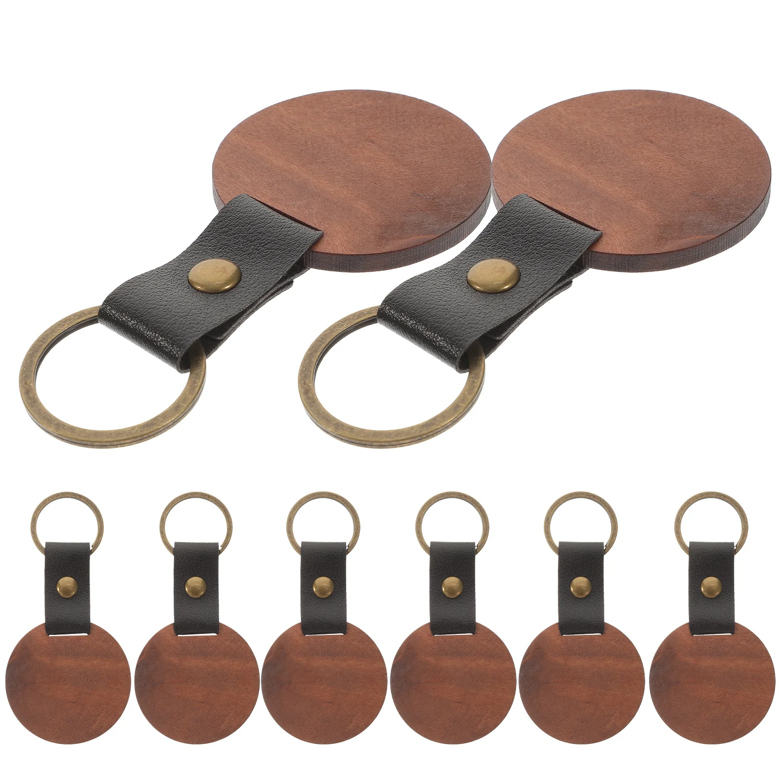 

8pcs Blank Wooden Keychain Diy Keychains For Crafts Unfinished Wood Key Chain Hanging Ornaments Keyring Making Supplies