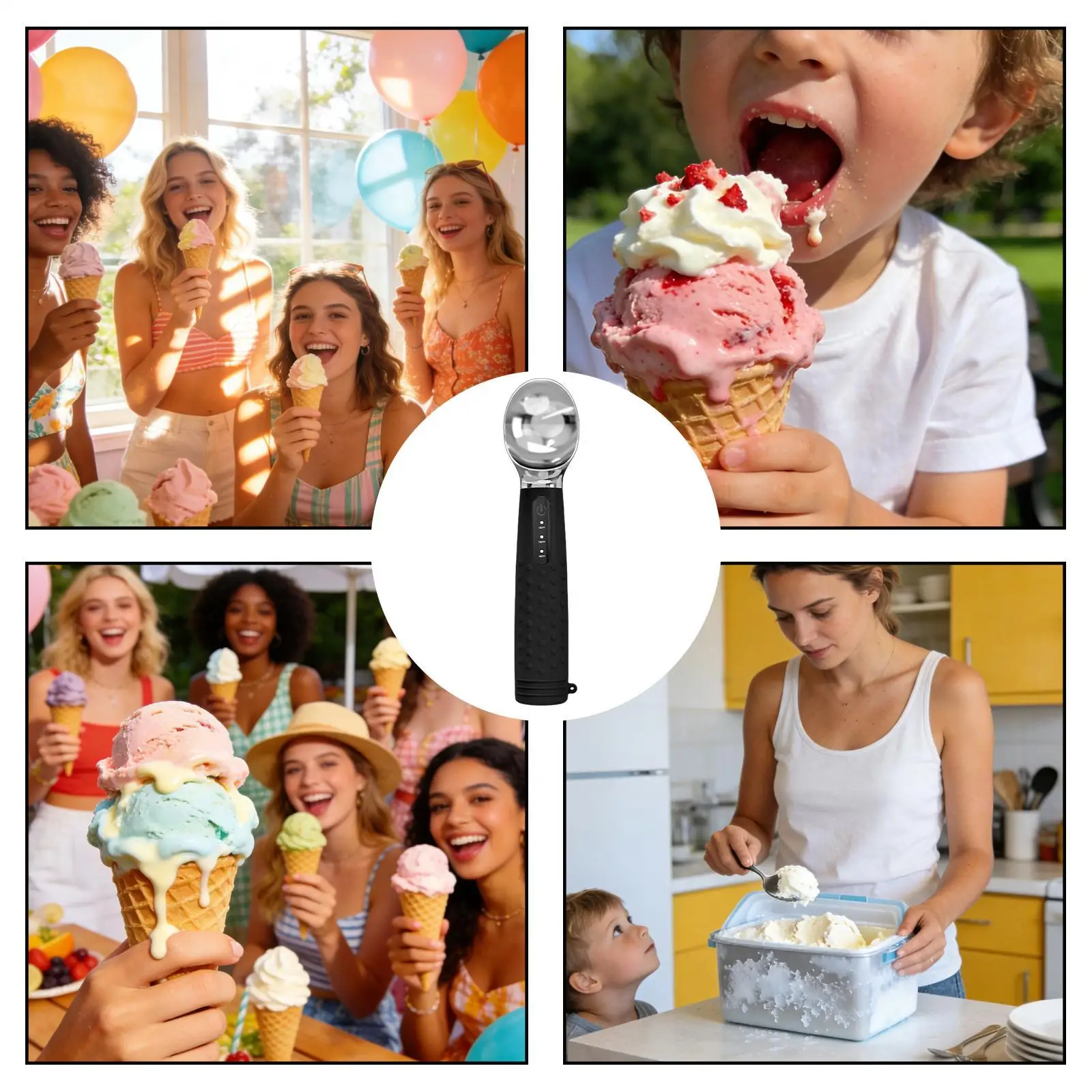 Ice Cream Scoop Rechargeable Heating Dessert Server Electric Ice Cream Scoop For Home Dorm Kitchens Parties Buffets Cupcakes - view 4