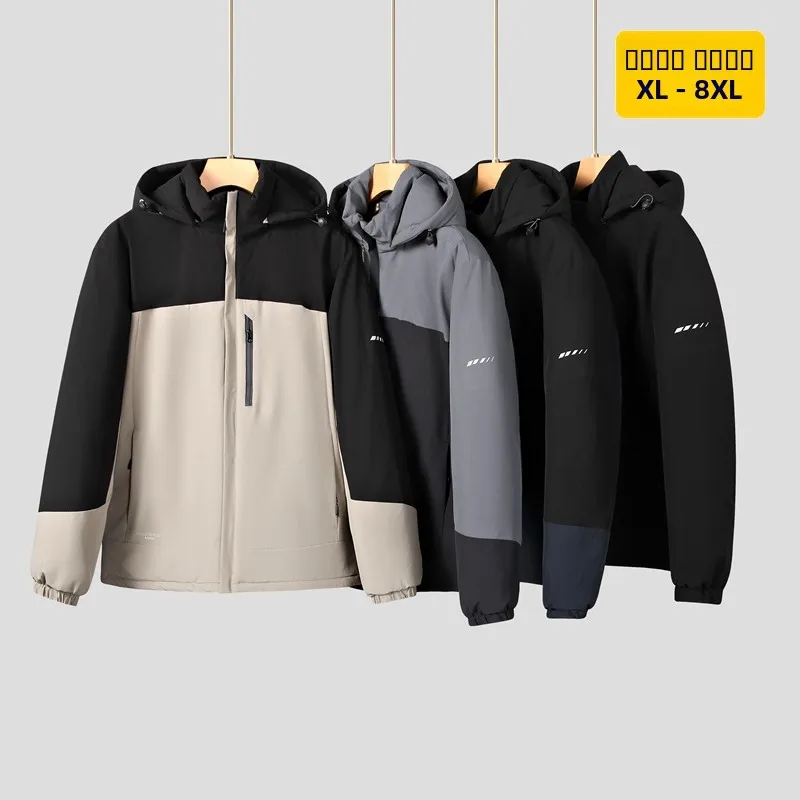 

Утепленная хлопковая куртка с капюшоном для мужчин: зимняя, модная, городская, теплая, ветрозащитная, приталенная, с длинными рукавами, на молнии