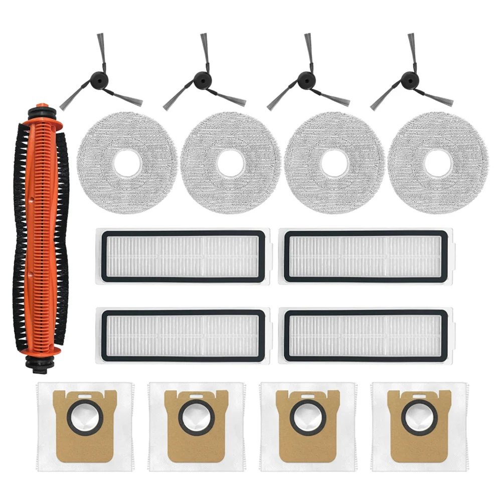 AT28-Untuk Xiaomi Untuk Mijia 5 PRO/OV21CN Kit Pengganti Suku Cadang Vacuum Cleaner- Sikat Utama, Sikat Samping, Filter HEPA, Kain Pel & Debu