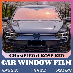 100X152cm Red Chameleon Film Car Side Windshield Tint Foil VLT 78% Car Truck Side Window Foils Explosion Proof Solar Glass Film