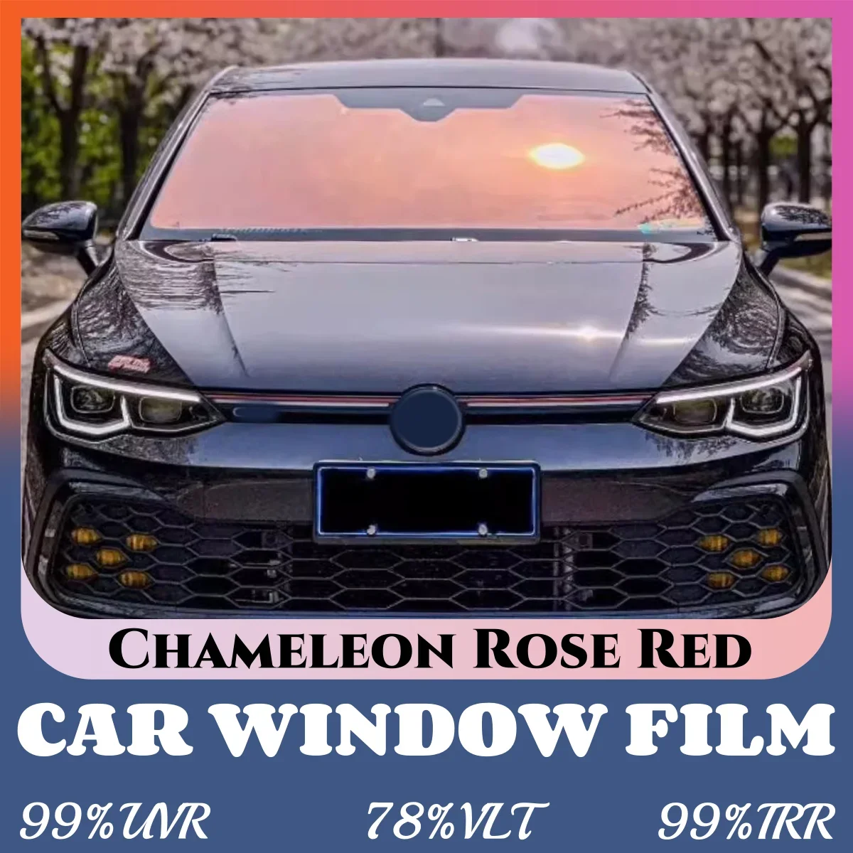 100X152cm Red Chameleon Film Car Side Windshield Tint Foil VLT 78% Car Truck Side Window Foils Explosion Proof Solar Glass Film