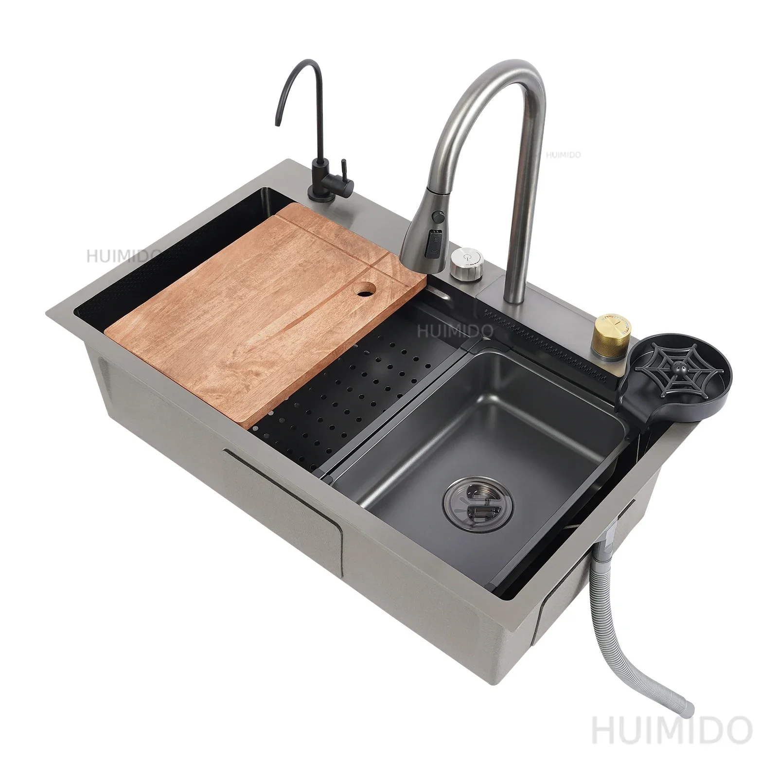 75cm Stainless Steel Sink, Household Sink Set with Cutting Board, Undermount or Above Mount Kitchen Sink for Washing