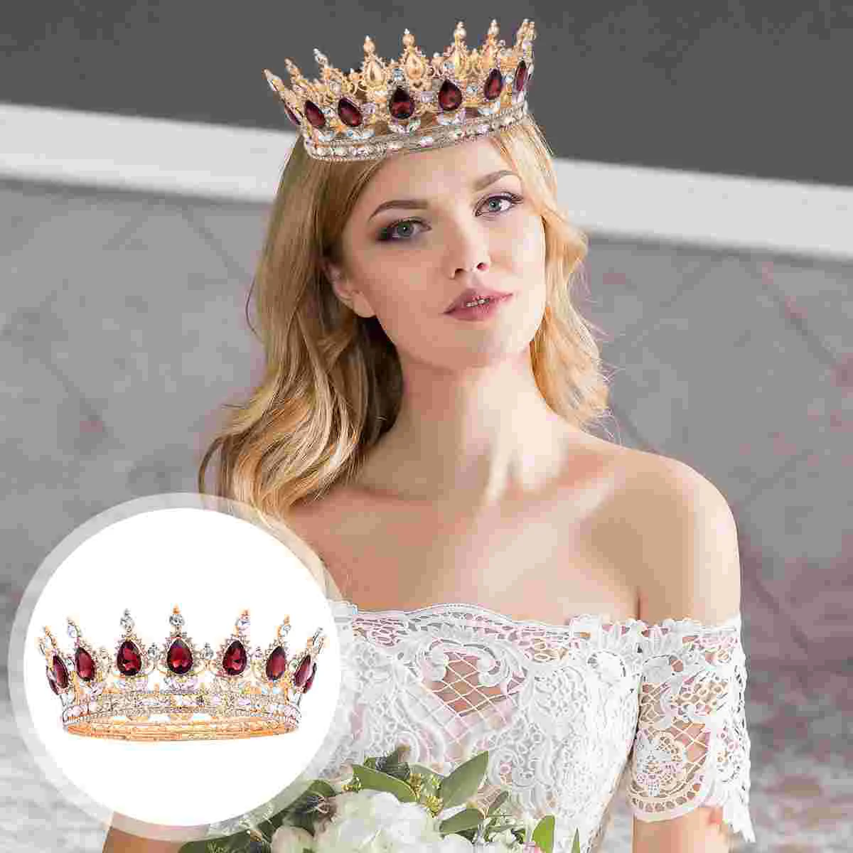 

Vintage Hair Accessories Rhinestone Bridal Tiara Wedding Crown Rhinestones Purple Alloy Miss