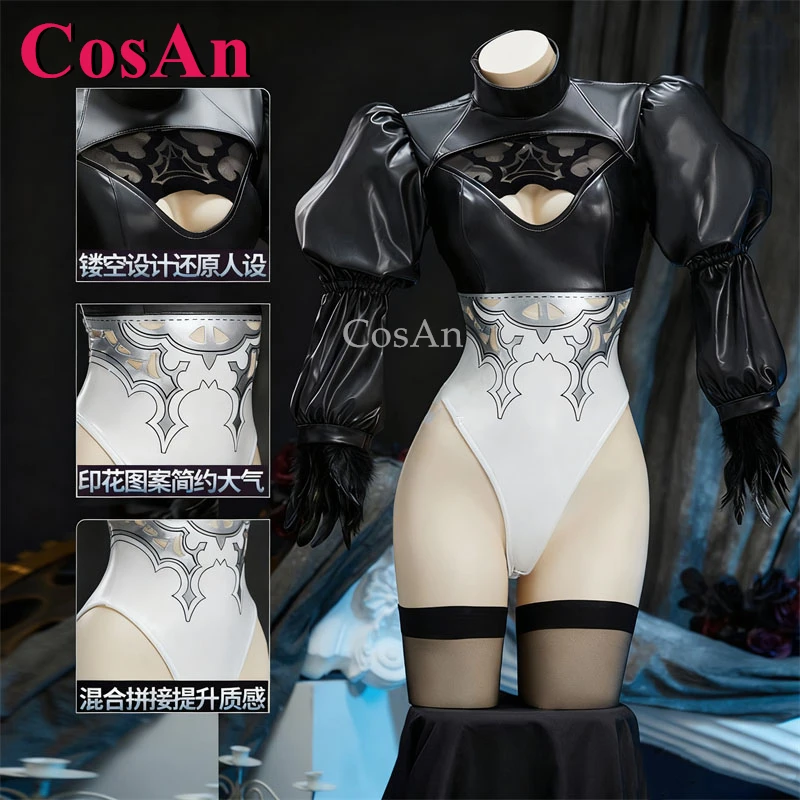 CosAn Game NieR: Automata 2B Cosplay Costumes Jointly-Designed Fashion Lovely Jumpsuits Uniforms Halloween Role Play Clothing