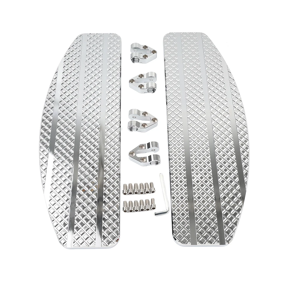 2x Front Foot Pag Footboard Driver Floorboard Footrest B Aluminum For Harley Softail Trike Touring Models Chrome