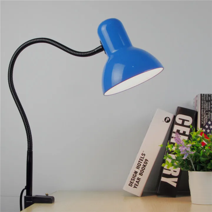 55cm Flexible LED Table Lamp Metal Clip Office Desk Lamp with Clamp Study Lamp for Bedroom Living Room Led Light E27 Lamp Holder