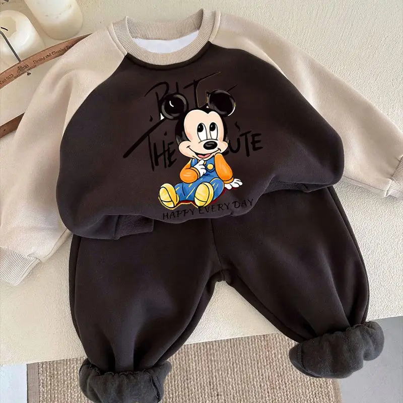 Casual Sweatshirts Boys Girls Toddler Cartoon Clothing New Mickey Minnie Mouse Print Pullovers Pants 2pcs Long Sleeve Tracksuits