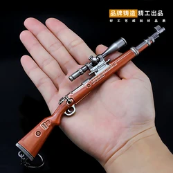 17cm Kar98k Rilfe Second World War German Military Standard Equipment Metal Gun Weapon Miniatures Keychain Toy Decoration Crafts