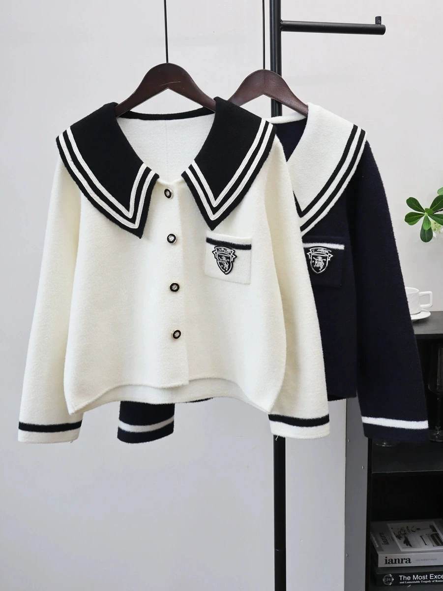 

Осенне-зимний женский свитер в стиле ретро с контрастным ромбовидным узором, кардиган, новый вязаный кардиган с v-образным вырезом и длинными рукавами в ленивом стиле