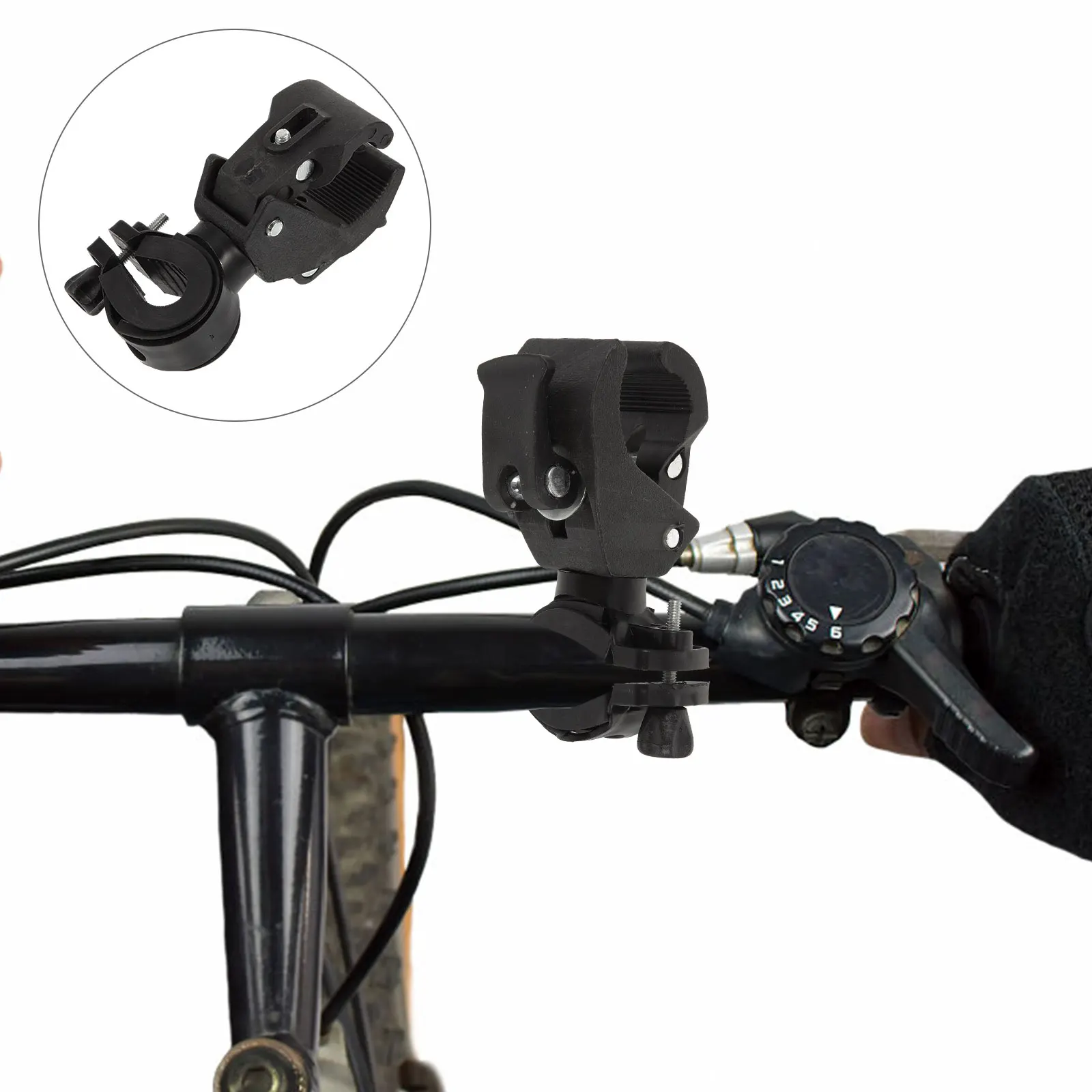 

2Pcs Reliable Bike Flashlight Mount 360 Degree Rotation Bicycle Lamp Holder For Enhanced Visibility While Cycling