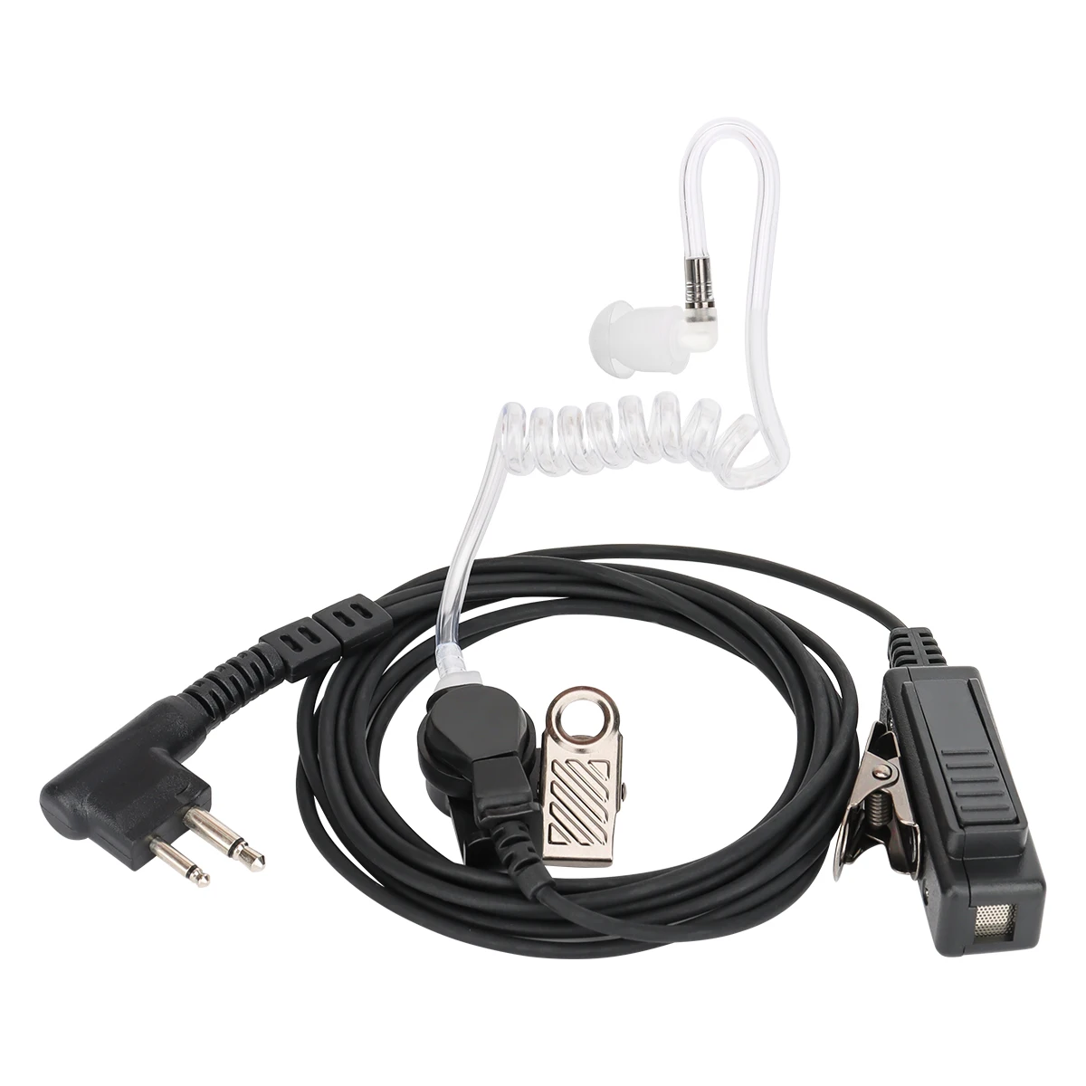 ABBREE Walkie Talkie Headset 2Pin M Plug High Performance Loudspeaker Tube Earpiece with Mic Big PTT for Motorola Two Way Radio