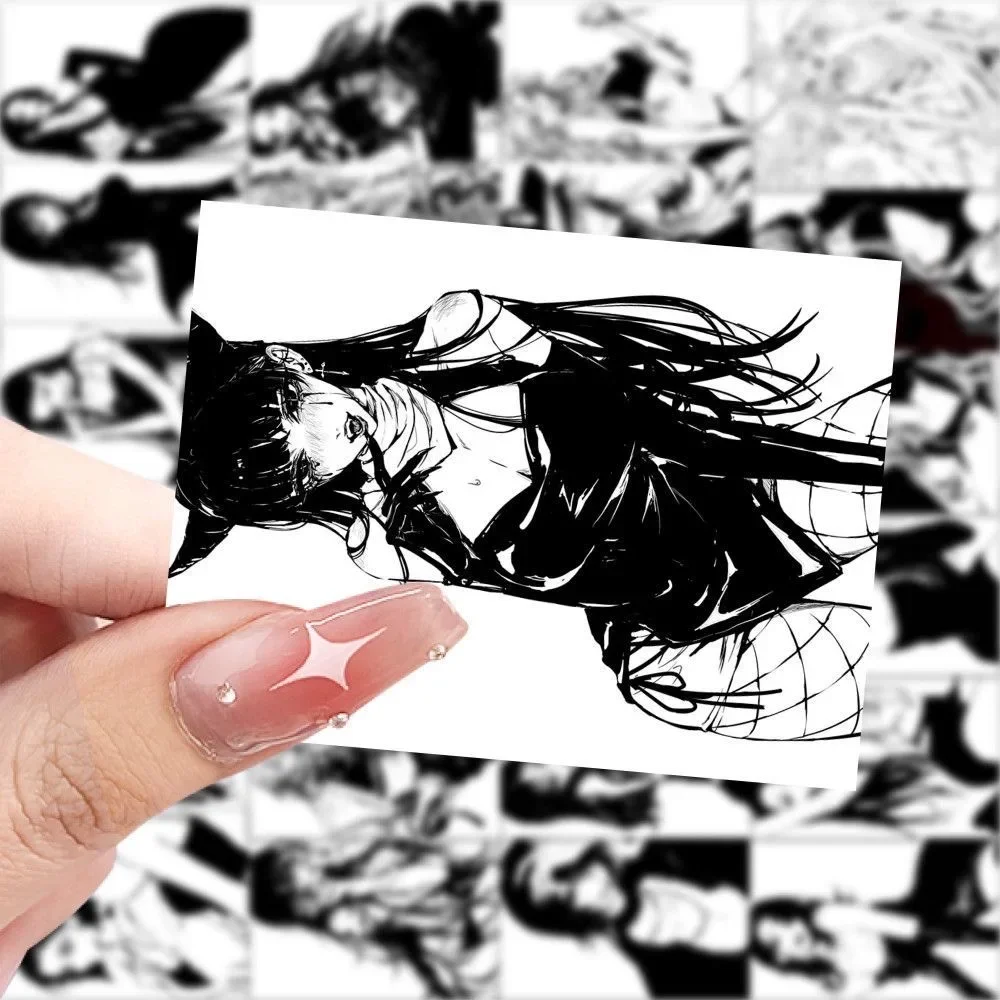 60 black and white beautiful girl creative stickers ins laptop iPad account decoration DIY new waterproof stickers