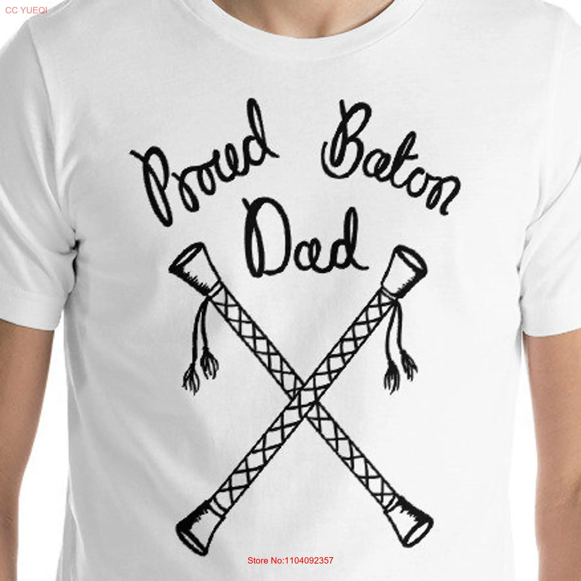 Men's Proud Baton Dad T Shirt Twirling s Funny Father's Day  long or short sleeves