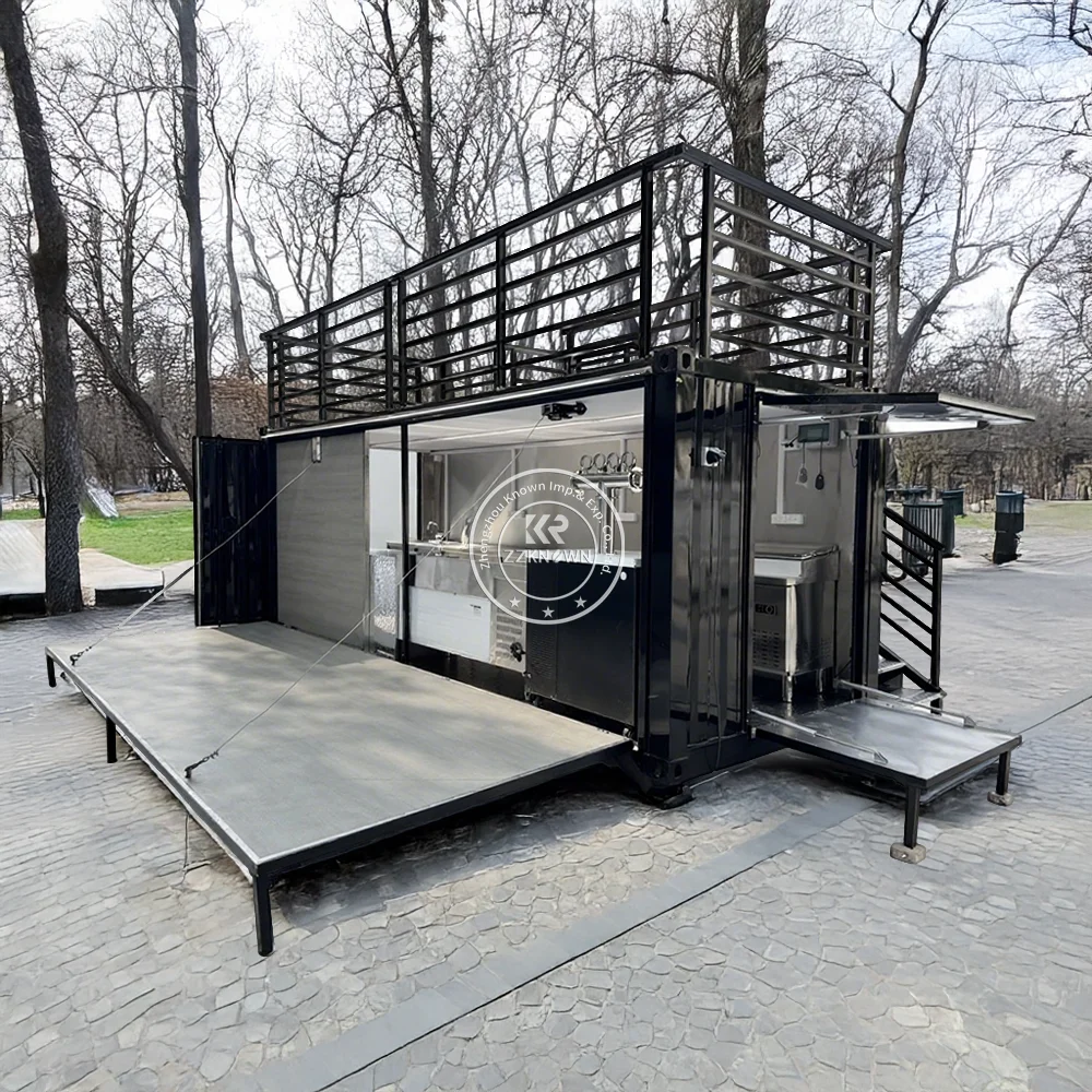 Luxury Prefabricated Home Coffee Shop Cafe Kiosk Concession Shipping Container Restaurant Office Modular Container Bar