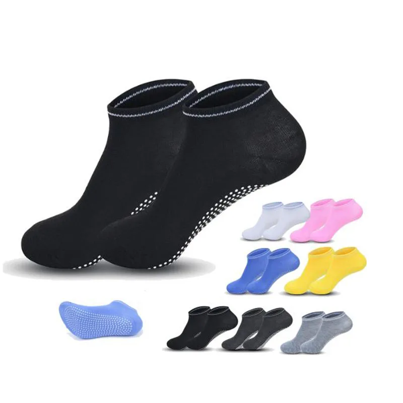 

4 pairs Yoga Socks Women Cotton Silicone Non-slip Pilates Grip Towel Socks