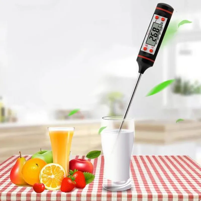 Electronic Thermometer Food Kitchen Oil Thermometer Electron Probe Liquid BBQ Baking Digital Display Temperature Pen Meter TP101