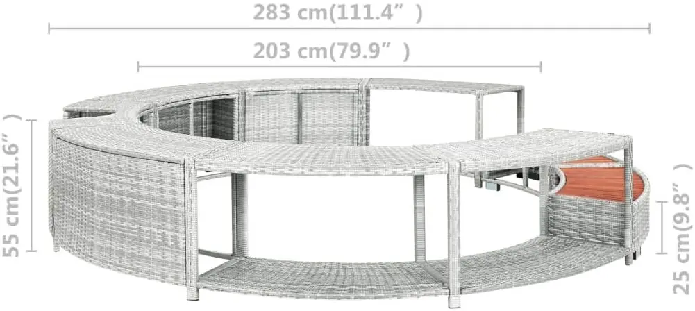 Spa Surround Poly Rotan Moderne Hot Tub Surround Ingebouwde Opslag Gebied En Een Uitgesneden Sectie Voor Een power Pack, zwembad Douche