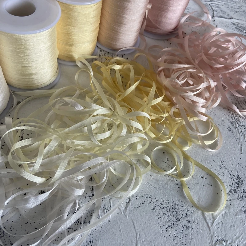 

New 4mm 50M Silk Ribbon Set for Embroidery Yellows