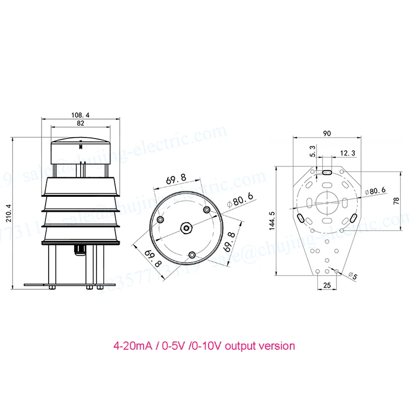 Ultrasonic wind speed and direction sensor weather station RS485 4-20mA 0-10V wind sensor transmitter Ultrasonic Anemometer