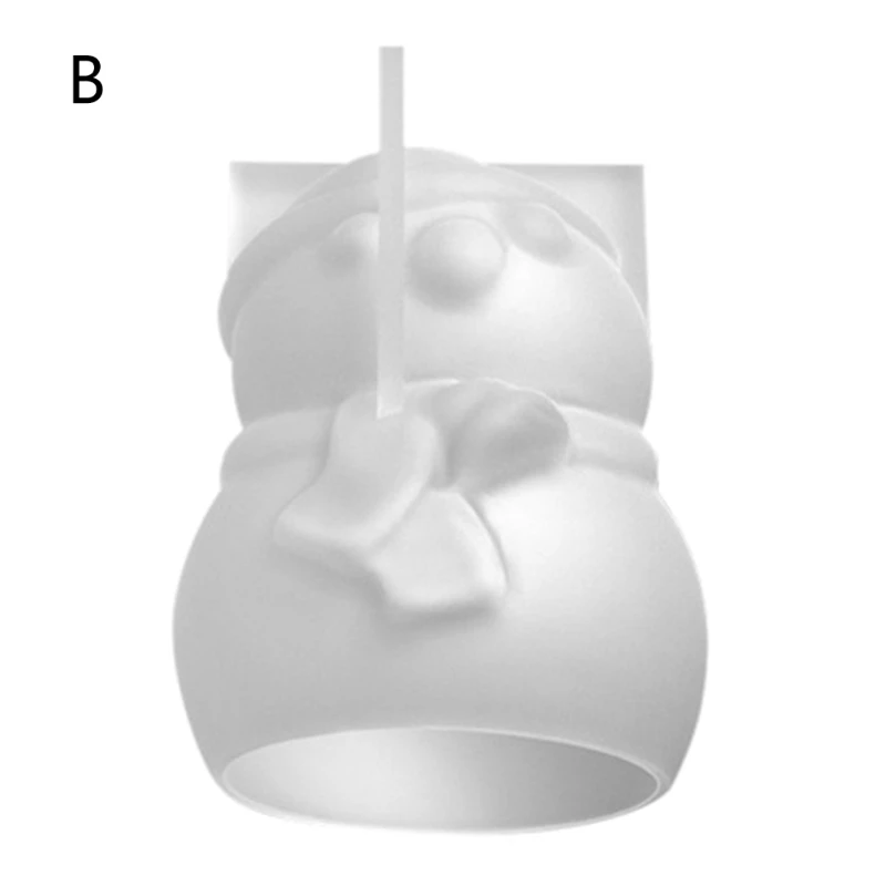 A0NF Snowman Decoration Candle Silicone Mold Epoxy Resin DIY Decoration Making Soap Melt Resin Christmas Home Decorations image 4